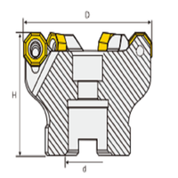 Fraiseuse à haute alimentation SKN avec plaquettes adaptées SNMU ONMU ISKAR, plaquette double face