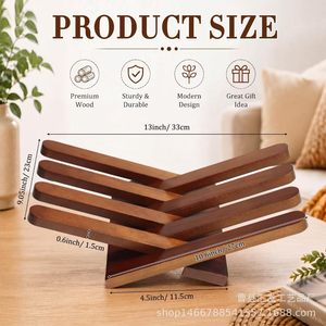 Estantería plegable de madera en forma de X de 13 pulgadas, diseño moderno, para almacenamiento y exhibición de libros. - Product Image 1