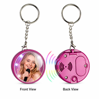 Porte-clés sonore avec lentille transparente, personnalisable avec photo couleur, accessoire rond imprimable