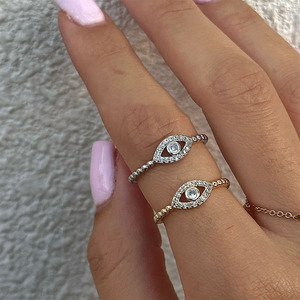 Alla moda catena a mano Hamsa in acciaio inossidabile placcato oro Ev-il bracciale anello con motivo a farfalla gioielli in Zirconia con <span class=keywords><strong>Fatima</strong></span> - Product Image 5