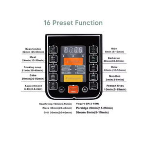 Vente directe usine – Autocuiseur électrique numérique multifonction 6L en acier inoxydable, cuiseur à riz 16-en-1 pour usage domestique et hôtelier - Product Image 2