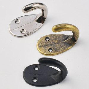 Wall-mounted Zinc Alloy Coat <b>Hooks</b> Silver Antique Bronze <b>Black</b> Wardrobe Hanger Single <b>Hook</b> for Coat Cap - Product Image 1