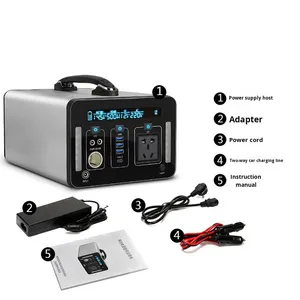 500W/1000W Portable Power Station, MPPT <b>Solar</b> Energy Storage Supply With Flashlight for <b>Mobile</b> Emergency 500 Pure Sine Wave Powe - Product Image 2