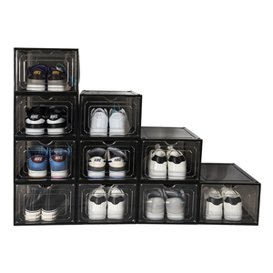 Bán lẻ Sneaker hiển thị rõ ràng lưu trữ giày Stackable nhựa tổ chức hộp với khóa nắp cho Sneaker Bộ sưu tập & Tủ quần áo - Product Image 5