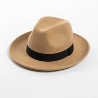 SYHATS 100% Sombrero Fedora de lana australiana con banda de cinta Sombrero Fedora de ala corta unisex Logotipo personalizado OEM disponible