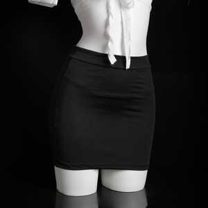 Chemisier uniforme sexy blanc à manches courtes avec nœud devant, costume de jeu de rôle pour femme 9105 - Product Image 2