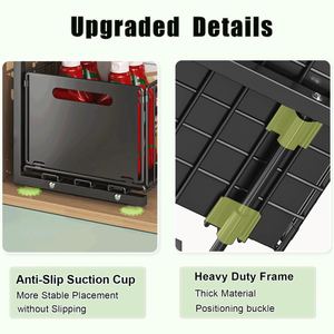 Glissière de tiroir à roulement à billes robuste, coulissant, réglable, organisateur sous l'évier, 2 niveaux, coulissant pour sous l'évier, fabricant - Product Image 6