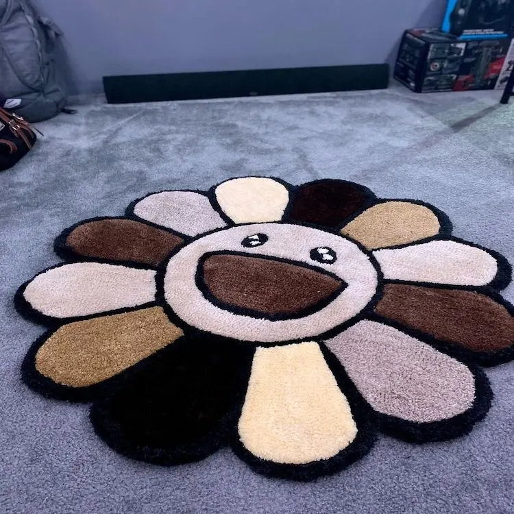 צבעוני 3d למות לחתוך ערימת עיצוב שטיח מסחרי בעבודת יד קישוט פרח שטיחים דלת מחצלות