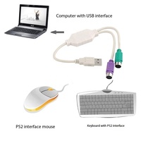 Venta al por mayor de fábrica USB a PS2 Cable macho a hembra Adaptador convertidor Cable de extensión para computadora PC teclado ratón