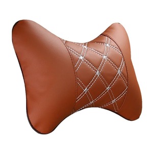 Car Headrest <b>Neck</b> Support <b>Pillow</b> Pu Leather Quilted Design For All Seasons Universal Fit - Product Image 5