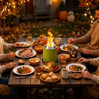 Brasero d'extérieur de style table pour jardin, villa, feu de camp, barbecue et chauffage – Modèle du fabricant