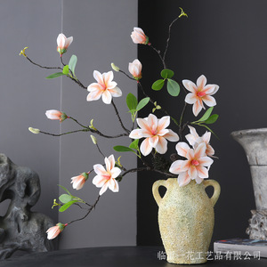 Yihua Floral Art Fleurs artificielles de magnolia du Lac de l'Ouest, branches de soie séchées, décoration intérieure, ornement de table pour salon - Product Image 2