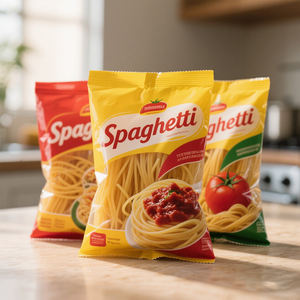 Impresión personalizada de Material de grado alimenticio 400g 500g Embalaje de pasta Bolsa de sellado térmico Embalaje de fideos instantáneos Bolsa de <span class=keywords><strong>espagueti</strong></span> - Product Image 1