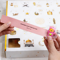 Coffret cadeau islamique personnalisé BespritGift pour le Ramadan avec estampage à chaud doré et impression CMYK, calendrier de l'avent de 30 jours pour les familles musulmanes