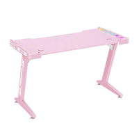 Mesa de juegos para ordenador, iluminación RGB, color rosa, venta al por mayor de fábrica