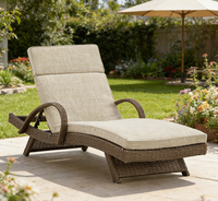 Chaise extérieure française de sofa de chaise longue de Sun de meubles avec le coussin pour l'usage de bord de mer