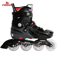 Patins à roulettes en ligne pour débutants, chaussures de patinage réglables et confortables avec cadre stable et design de soutien de la cheville
