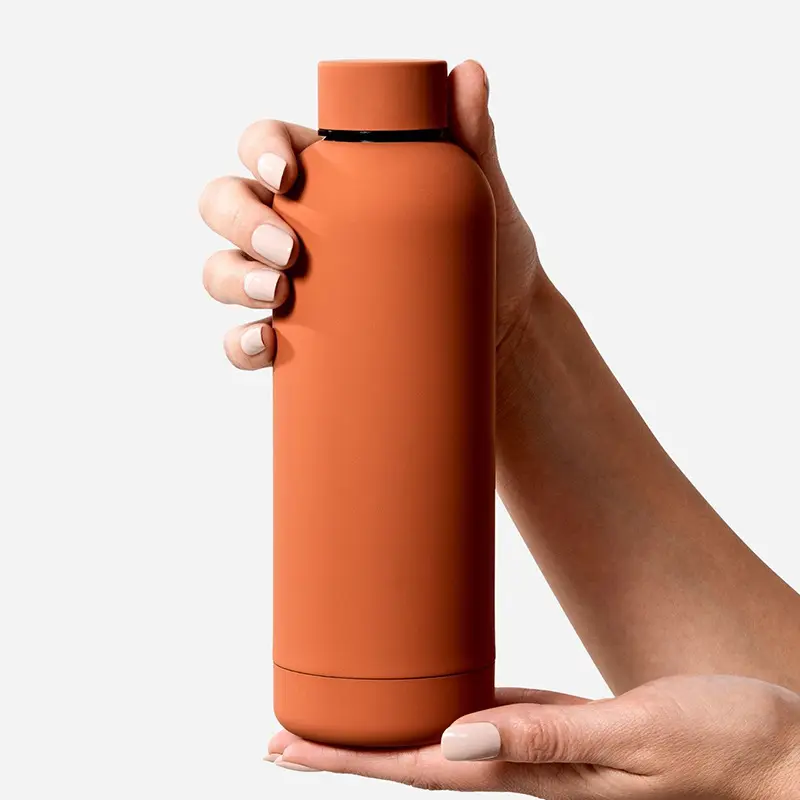 WATER BOTTLE Terracotta matte coating stainless steel bottles for outdoor 500ml BPA FREE insulated cup