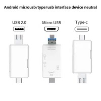 Lecteur de cartes OTG 6 en 1 pour téléphones Android, lecteur de cartes de caméra externe TF/SD avec interface USB Type-C Micro