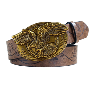 Ceinture Western Personnalisable avec Boucle en Alliage de Zinc en Forme d'Aigle pour Hommes et Femmes, Style Cowboy Décontracté - Product Image 1