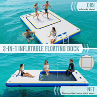 Plateforme flottante gonflable durable pour quai flottant en eaux offshore, série DT, pour piscine, lac, plage, océan