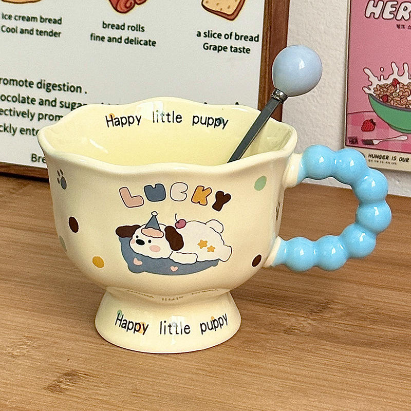 [Spherical Spoon with Round Handle] Stem Glass - Lying Down Dog