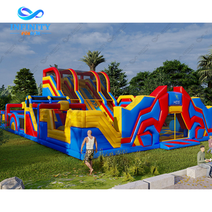 Parc d'attractions gonflable commercial multifonctionnel pour enfants, avec château gonflable, toboggans et aire de saut, pour l'intérieur et l'extérieur, grand parc de sport gonflable - Product Image 5