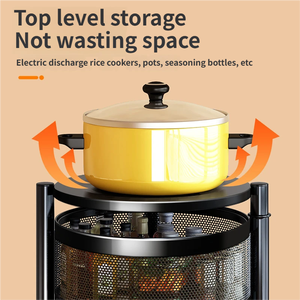 Étagère Métallique Rotative Portable Moderne Multifonctionnelle 3/4/5 Niveaux Résistante à la Rouille Imperméable pour Fruits et Légumes Organisateur de <span class=keywords><strong>Rangement</strong></span> Domestique - Product Image 3