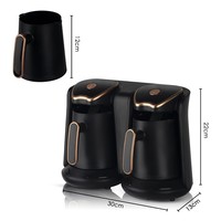 Machine à café turque électrique Ruihe européenne 1200W, double pot, pour usage domestique, boîtier en plastique, classe d'efficacité énergétique