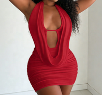 Robe mini sans manches et dos nu de haute qualité, collection été 2026, vente en gros pour boutiques