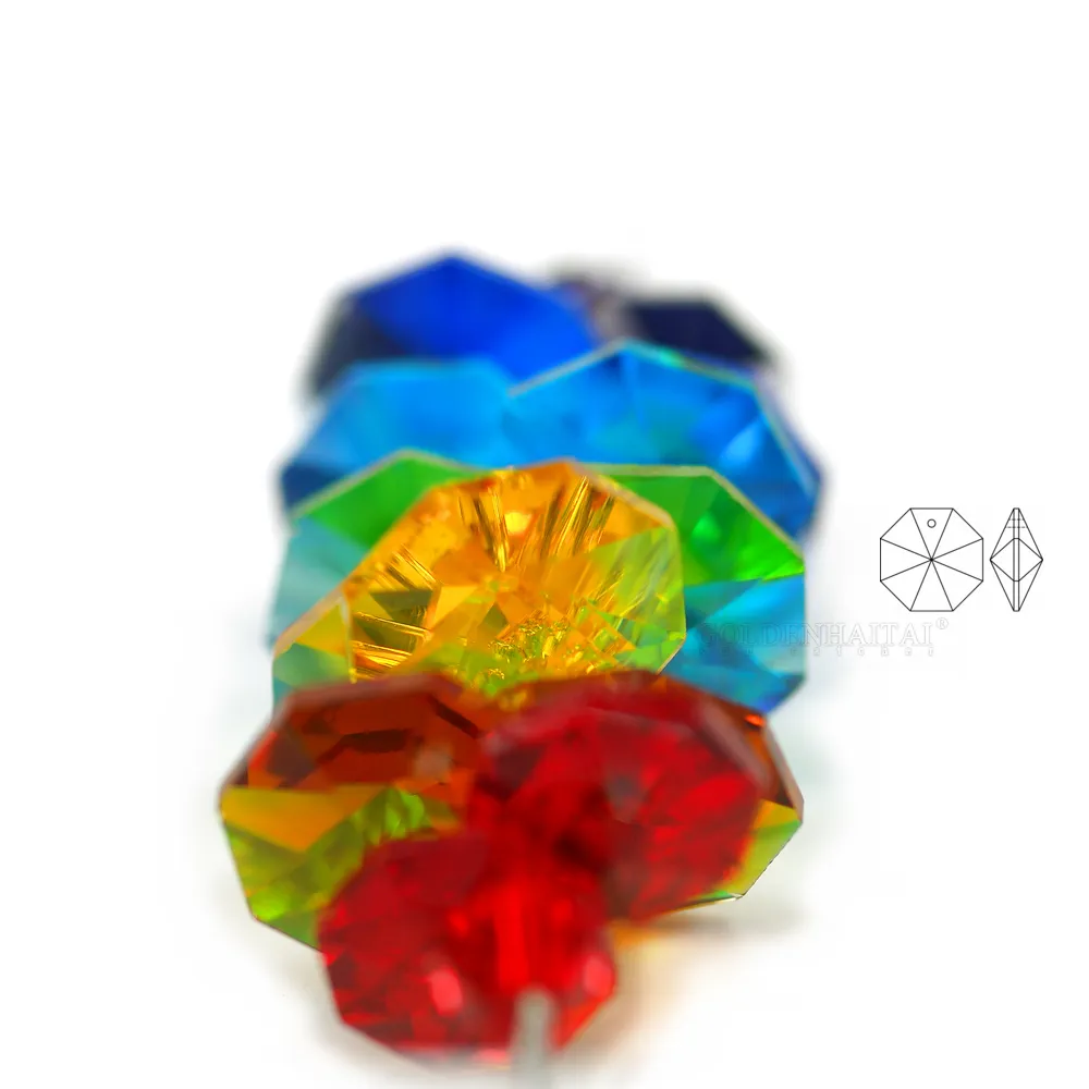 Di cristallo Suncatcher Carillon Prisma per Appeso decorazione della casa 38 millimetri AB Pendente di Cristallo Colorato 3109007