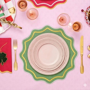 Elegantes Platos Base <span class=keywords><strong>de</strong></span> Encaje Rosa para Boda al por Mayor, Juego <span class=keywords><strong>de</strong></span> Vajilla <span class=keywords><strong>de</strong></span> Cerámica Rosa Pálido, Plato <span class=keywords><strong>de</strong></span> Cena Redondo <span class=keywords><strong>de</strong></span> Porcelana <span class=keywords><strong>con</strong></span> Relieve - Product Image 4
