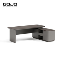 Bureau de direction moderne de luxe en forme de L avec armoire de rangement pour dossiers, mobilier de bureau pour PDG, table durable, fabrication OEM