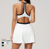Ensemble 2 pièces jupe de sport skater taille haute coupe trapèze OEM personnalisé avec short intégré respirant et séchant rapidement – Tenue athlétique d'été pour femme