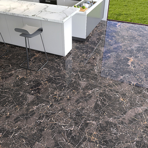 Azulejos de Baño de Mármol Alemán con Aspecto de <span class=keywords><strong>Pizarra</strong></span> Negro Dorado, Azulejos de Cerámica Europeos Esmaltados de Alto Brillo, Azulejos de Porcelana Clásicos Pulidos para Piso - Product Image 5