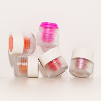 Exuberante doble pared 50ml redondo recargable vidrio ámbar cuerpo cara crema cosmético embalaje tarro