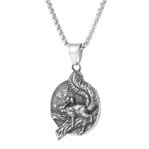 Yunnique – collier avec pendentif écureuil en acier inoxydable pour hommes, bijoux de style punk du zodiaque animal, cadeau - Product Image 5