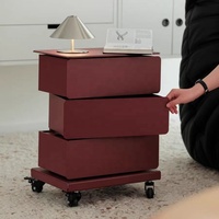 Meuble de rangement multifonctionnel mobile et rotatif, table d'appoint de canapé, armoire de rangement pour collations avec plusieurs tiroirs pour salon