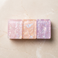 Ubin Mahjong Bunga Es 3D Buatan Tangan yang Elegan, Berkilau dan Mengilap dari Lucite, Permainan Hobi Profesional Berkualitas Tinggi