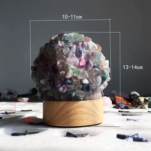 Lámpara de grava de cristal de amatista Natural, Bola de lujo, mesita de noche, hada, amor, Cruz, Animal para decoración del hogar, piedras de pulido - Product Image 2