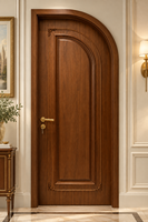 DEMEA Portes intérieures en bois massif de style français à double vitrage arqué de haute qualité, isolation acoustique, pour hôtel, villa, appartement, moderne