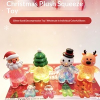 Jouets anti-stress scintillants en caoutchouc à thème de Noël, Père Noël, les plus vendus, avec emballage cadeau