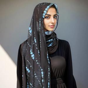 最新レディースソフトプリントシルクショールスムーズクレープクリンクルヒジャーブ大人用クレープクリンクルショールシルクフィーリング付き女性用 - Product Image 1