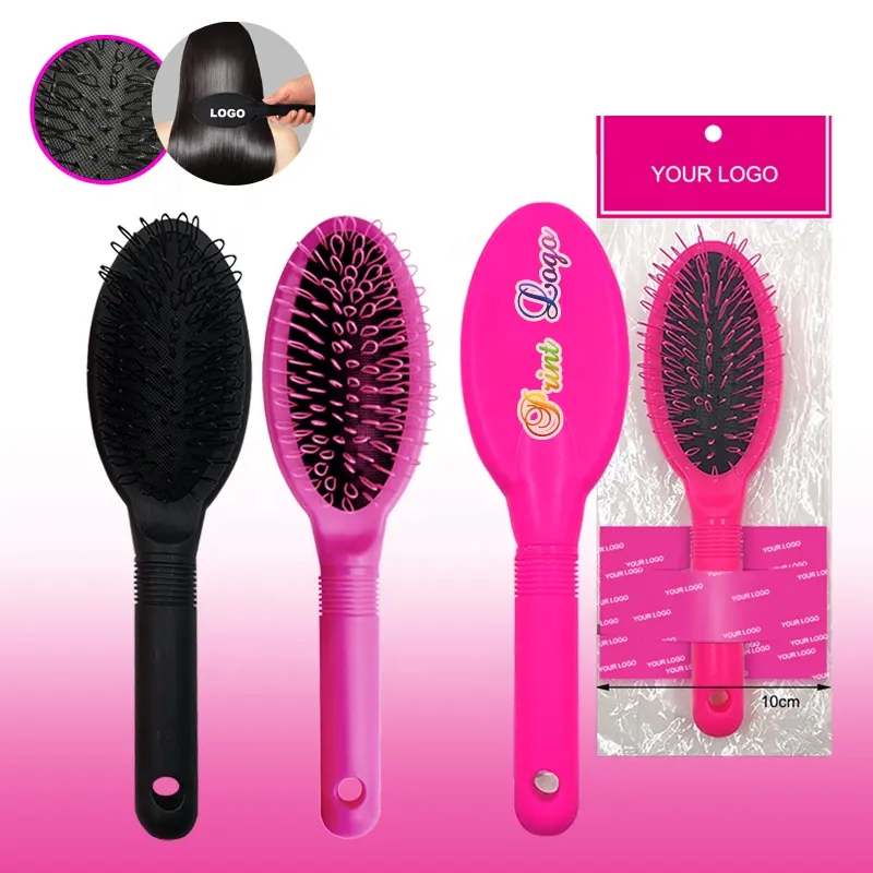 Nova Chegada Ferramentas do salão de beleza Matted Black Hot Pink Peruca Hairbrush Air Bag Massagem Smooth Hair Extension Loop Brush Hair Comb