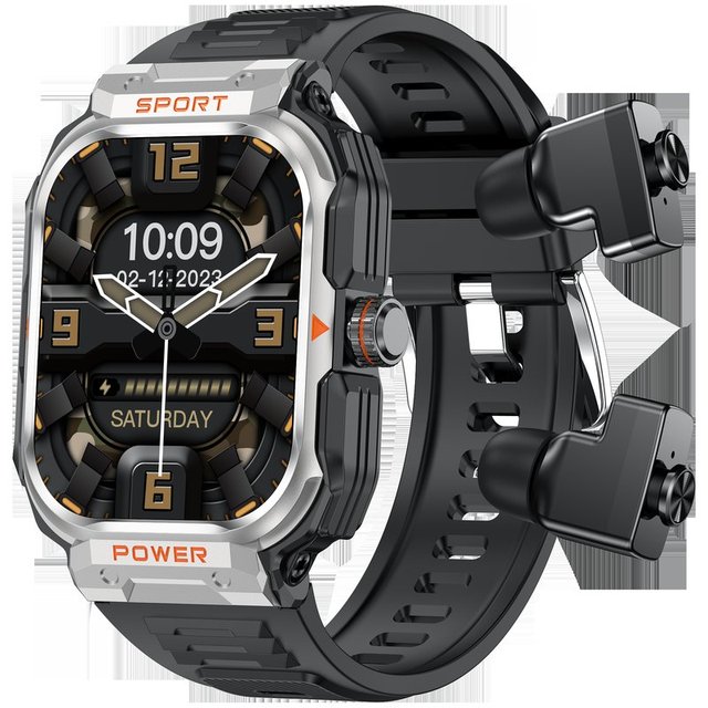 2026 New Model 2 in 1 Smart Watch with TWS Earbuds 2.1 Inch Large Screen BT Calling IP67 Waterproof Health Monitor Smartwatch