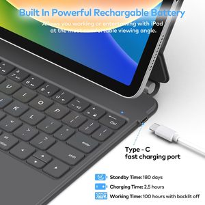 Étui Clavier Magnétique Personnalisé pour iPad 10e et 11e Génération A16 avec Trackpad Multi-Touch, Support Flottant Cantilever et Protection Anti-<span class=keywords><strong>Chute</strong></span> - Product Image 5
