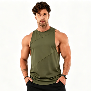 Custom Brand Logo Mens Fitness Workout Men <b>Singlet</b> 100 Cotton <b>Running</b> Gym tank Top Stringer - Product Image 1