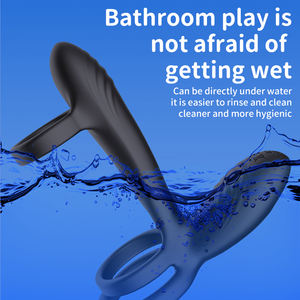 Новый перезаряжаемый мужской массажный стимулятор простаты, 10-частотный вибратор, Силиконовый водонепроницаемый пульт дистанционного управления, пара резонанс - Product Image 6