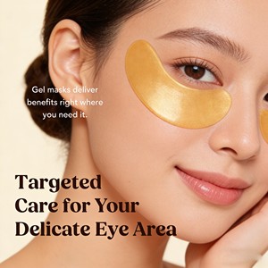Parches de Ojos para el Cuidado de la Piel de Marca Privada, Textura de Hoja, Hidratación, Mascarilla de Ojos Dorada para Iluminar el Área de los Ojos y las Ojeras - Product Image 6