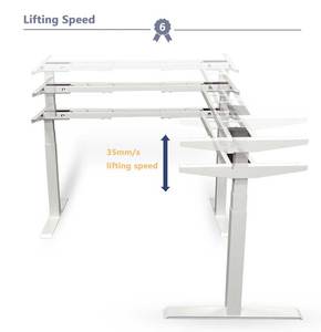 Bàn làm việc góc chữ L dành cho giám đốc, có thể điều chỉnh độ cao, bàn đứng điện ba mô tơ - Product Image 4